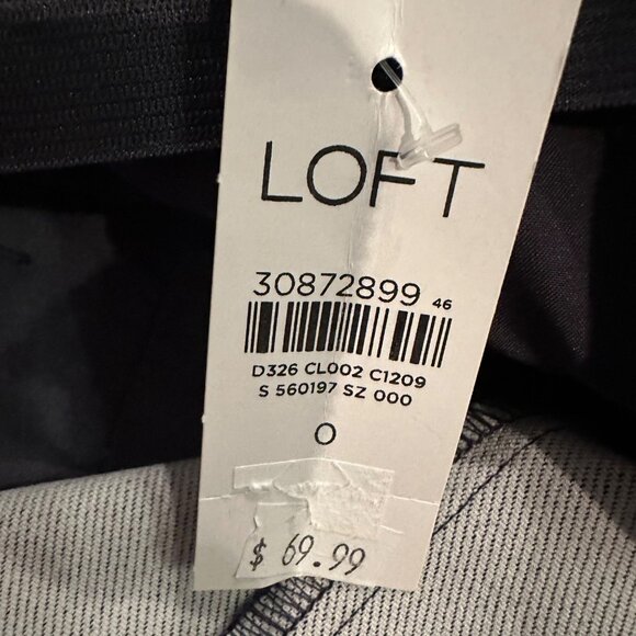 LOFT WOMENS SIZE 0 DENIM COLOR PANTS NEW HIGH WAIST CURVY SKINNY SIDE ZIP - Picture 9 of 11